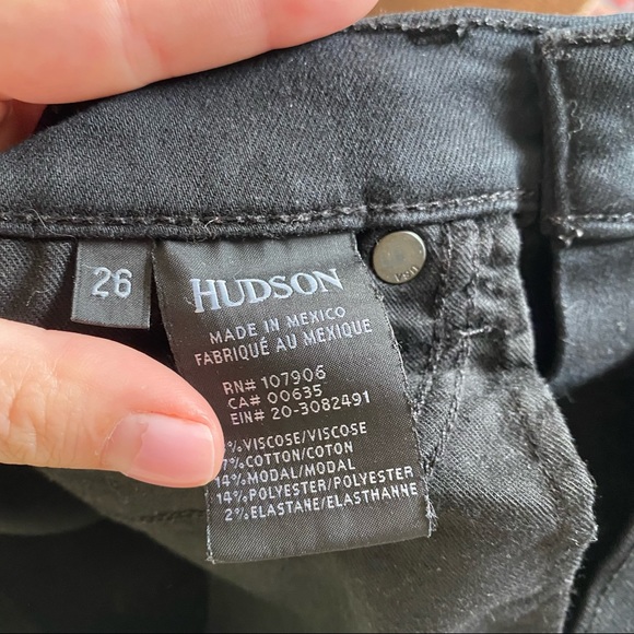 Black, Ripped, Cropped Hudson Skinny Jeans - Picture 7 of 7